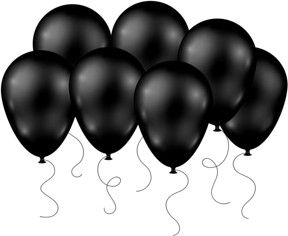 Clip Art Library Download Black Balloons Transparent - Balloon (600x493), Png Download