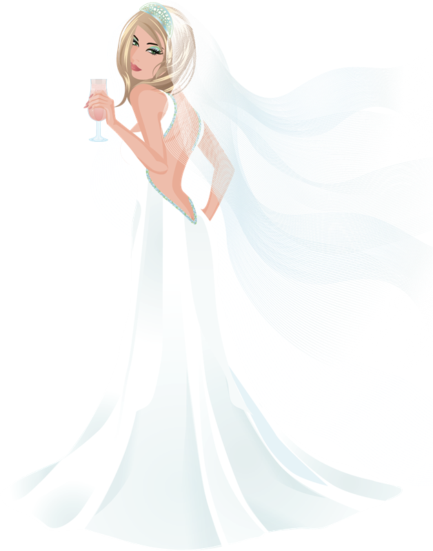 Clip Freeuse Download Bride Art Wedding Dress Illustration - Clip Art (628x800), Png Download