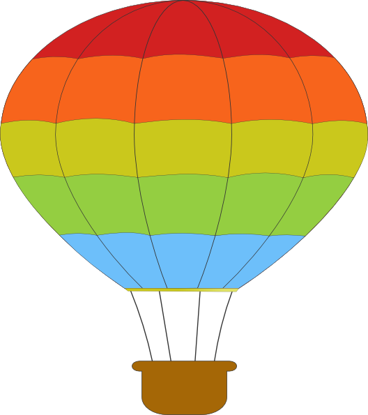 Hot Air Balloon Black And White Free Clipart Hot Air - Air Balloon Clipart (528x595), Png Download