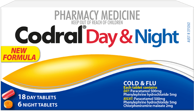 Codral Day Night - Codral Cold And Flu Tablets (632x450), Png Download