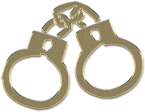 Handcuffs, Shackles, Golden, Gold, Chain, Bdsm, Fetish - Bdsm Png (720x720), Png Download