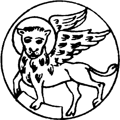 Christian Symbol - Winged Lion Symbol (427x433), Png Download