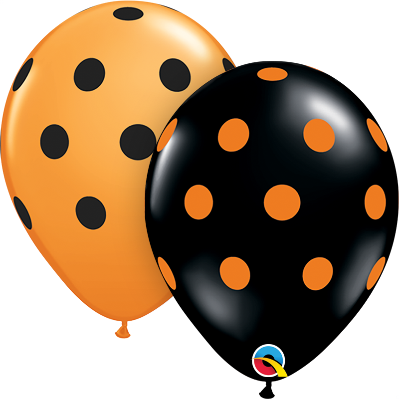 25 Qualatex 11" Helium/air Latex Balloons - Black Orange Balloons Png (800x800), Png Download