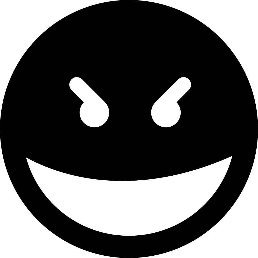 Free Stock Evil Square Emoticon Face Icon Free Download - Evil Smiley Face Png (980x980), Png Download