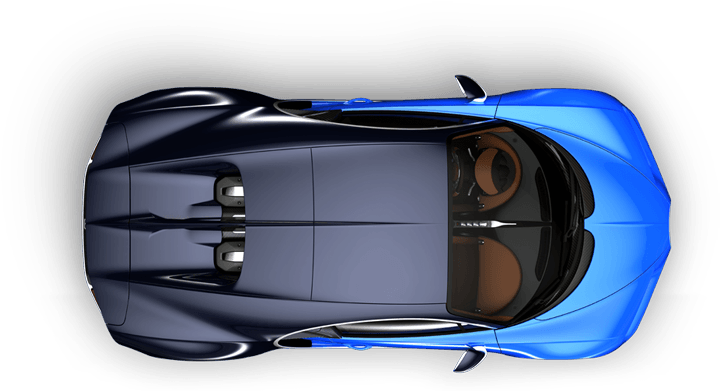 Bugatti Chiron Top View (750x390), Png Download