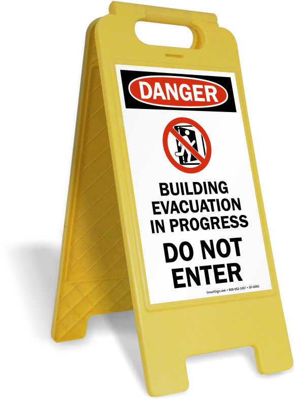 Danger Do Not Enter Standing Floor Sign - Sign (800x800), Png Download