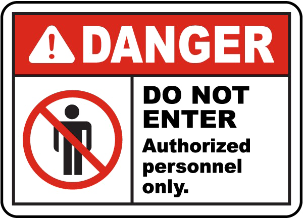 Authorized Sign Png Picture - Restricted Area Sign (600x432), Png Download