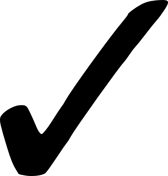 Black Check Mark Png (570x594), Png Download