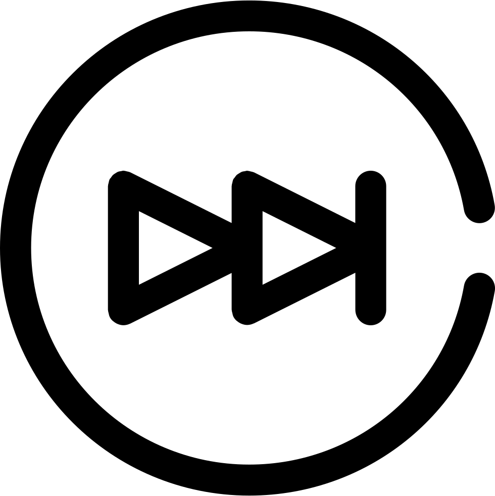 Fast Forward Button In A Circular Border Vector - Dell Logo Black Png (400x400), Png Download