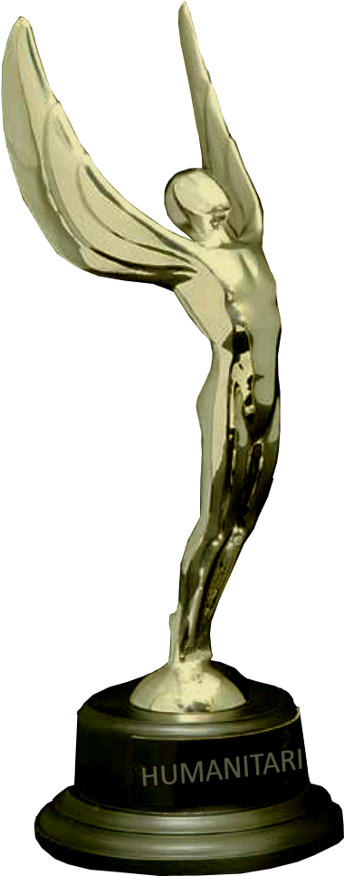 Humanitarian Award Statue - Trophy (478x1051), Png Download