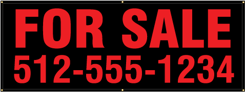 For Sale Banner With Phone Number - Sign (504x504), Png Download