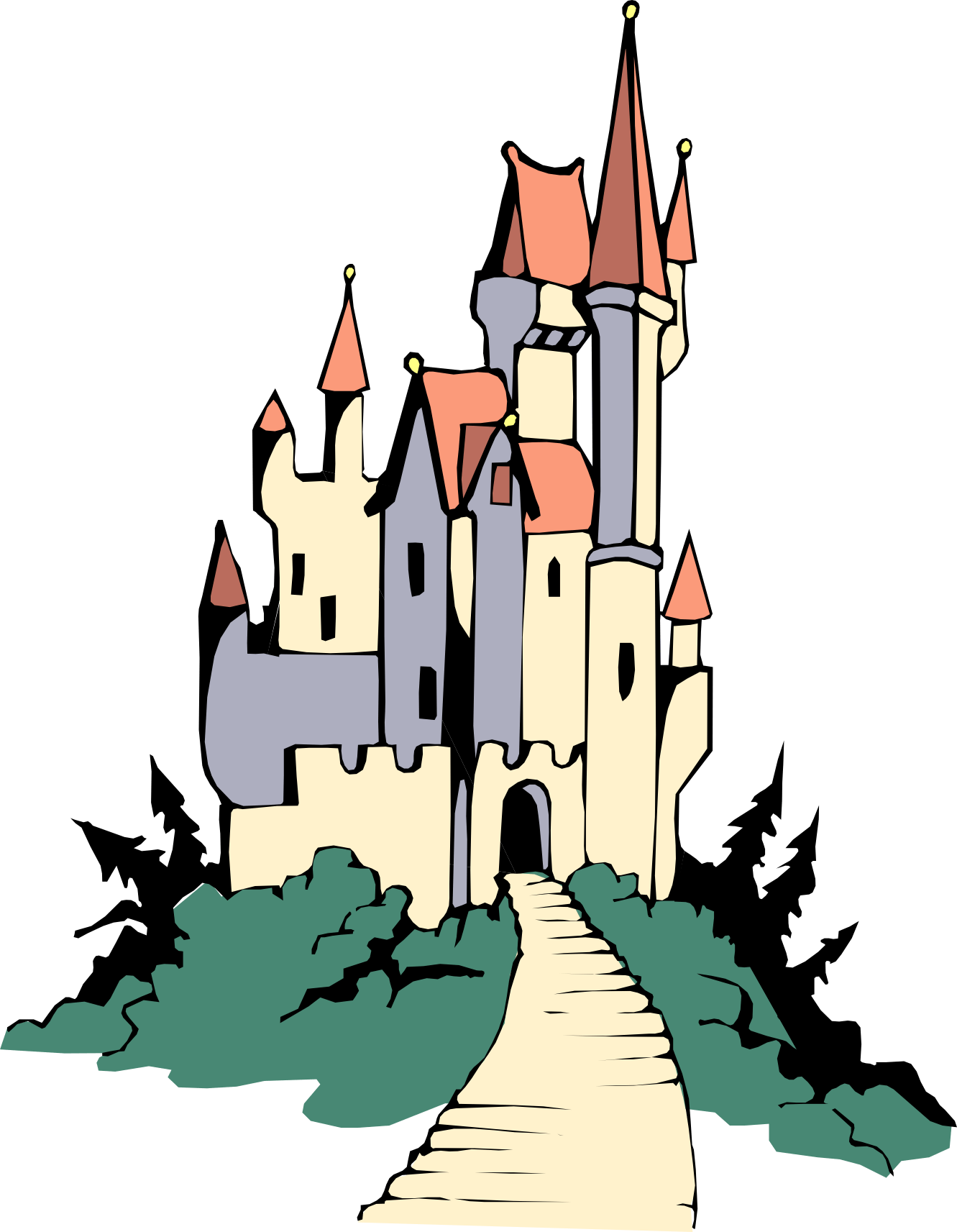 Image Of Disney Silhouette - Cartoon Castle (999x1286), Png Download