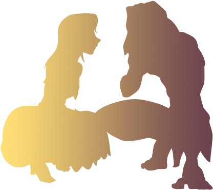 64 Images About Disney On We Heart It - Tarzan And Jane Silhouette (425x377), Png Download