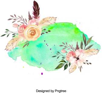Hand-painted Flower Splash And Ink Frame, Flower, Wreath, - Flower (360x360), Png Download