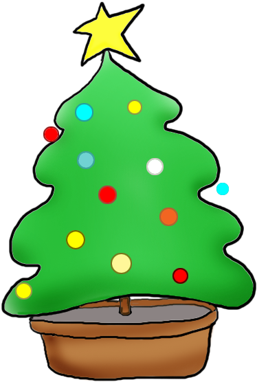 Christmas Tree With Christmas Decorations - Christmas Tree Clip Art (464x591), Png Download