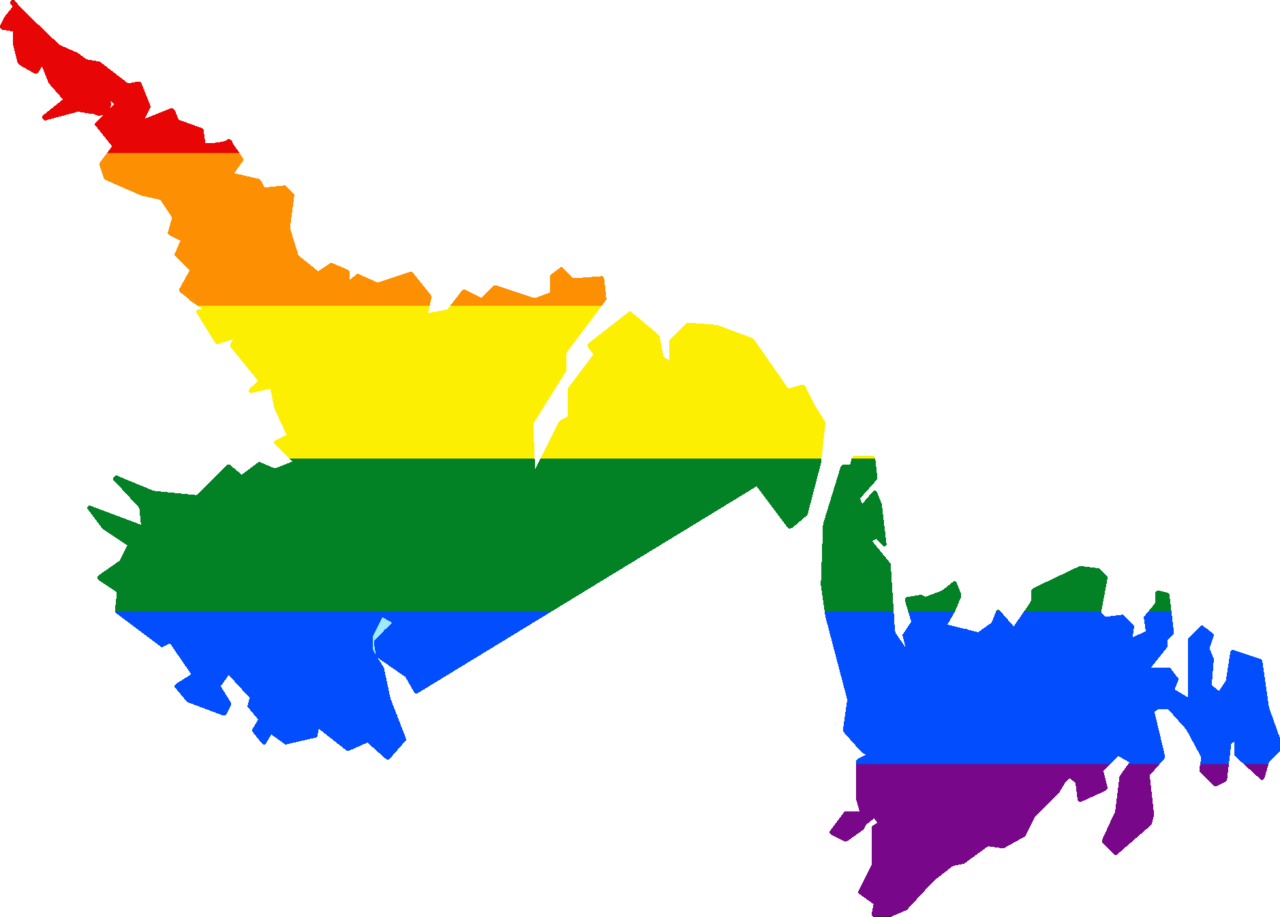 Lgbt Flag Map Of Newfoundland And Labrador - Newfoundland And Labrador Vector (1280x917), Png Download