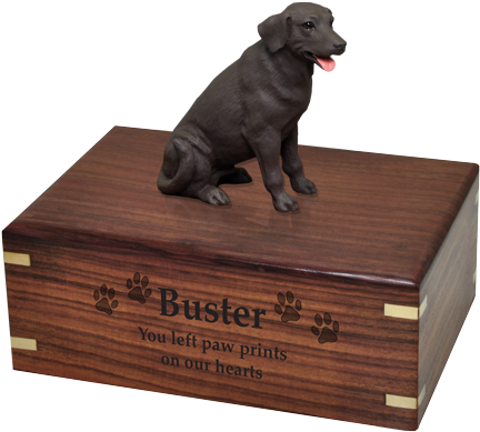 Wholesale Chocolate Labrador Retriever Figurine Wood - Black Lab Cremation Urns (500x500), Png Download