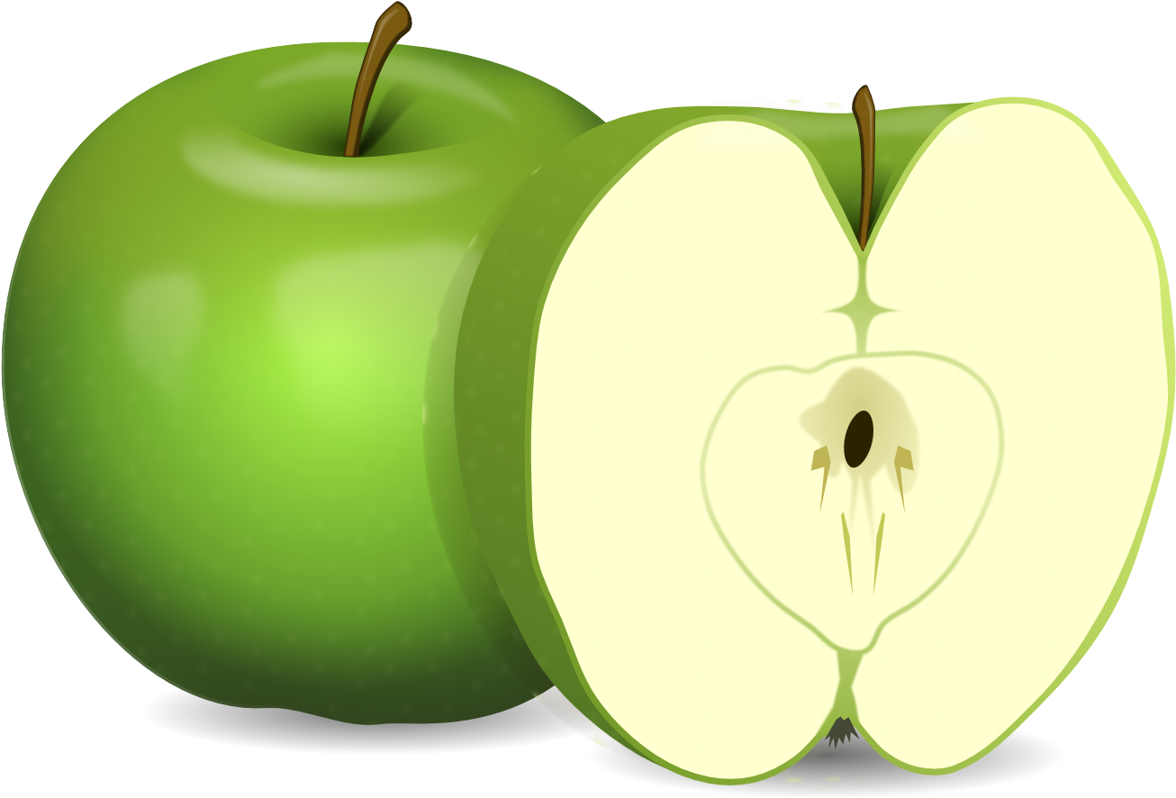 Apple Png - Manzana Verde Vector Png (1331x973), Png Download