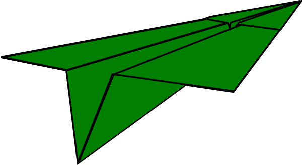 How To Set Use Green Paper Airplane Clipart (600x329), Png Download