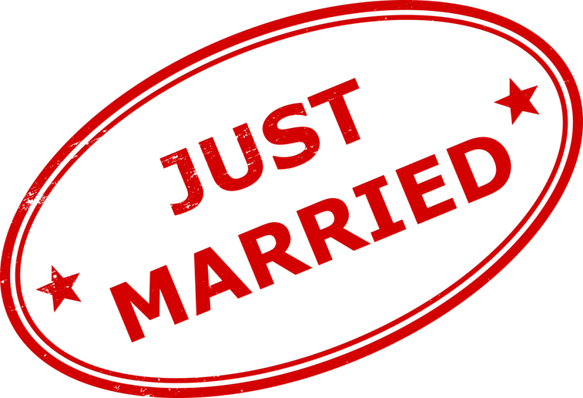 Free Png Just Married Stamp Png Images Transparent - Portable Network Graphics (850x581), Png Download