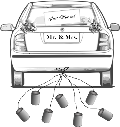 Just Married Car Clipart (600x449), Png Download