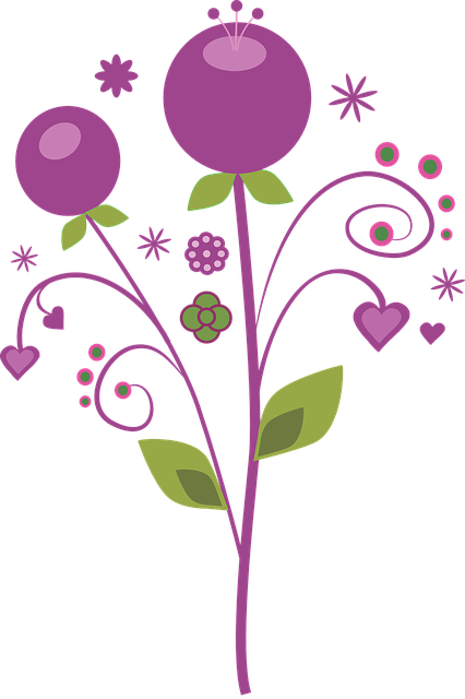 Púrpura, Vector, Flores - Vector Flower (426x640), Png Download
