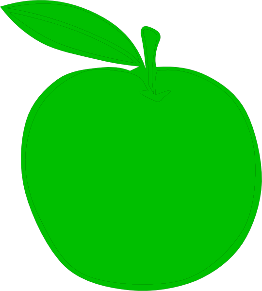 Small Clipart Green Apple - Green Apple Clipart (540x599), Png Download