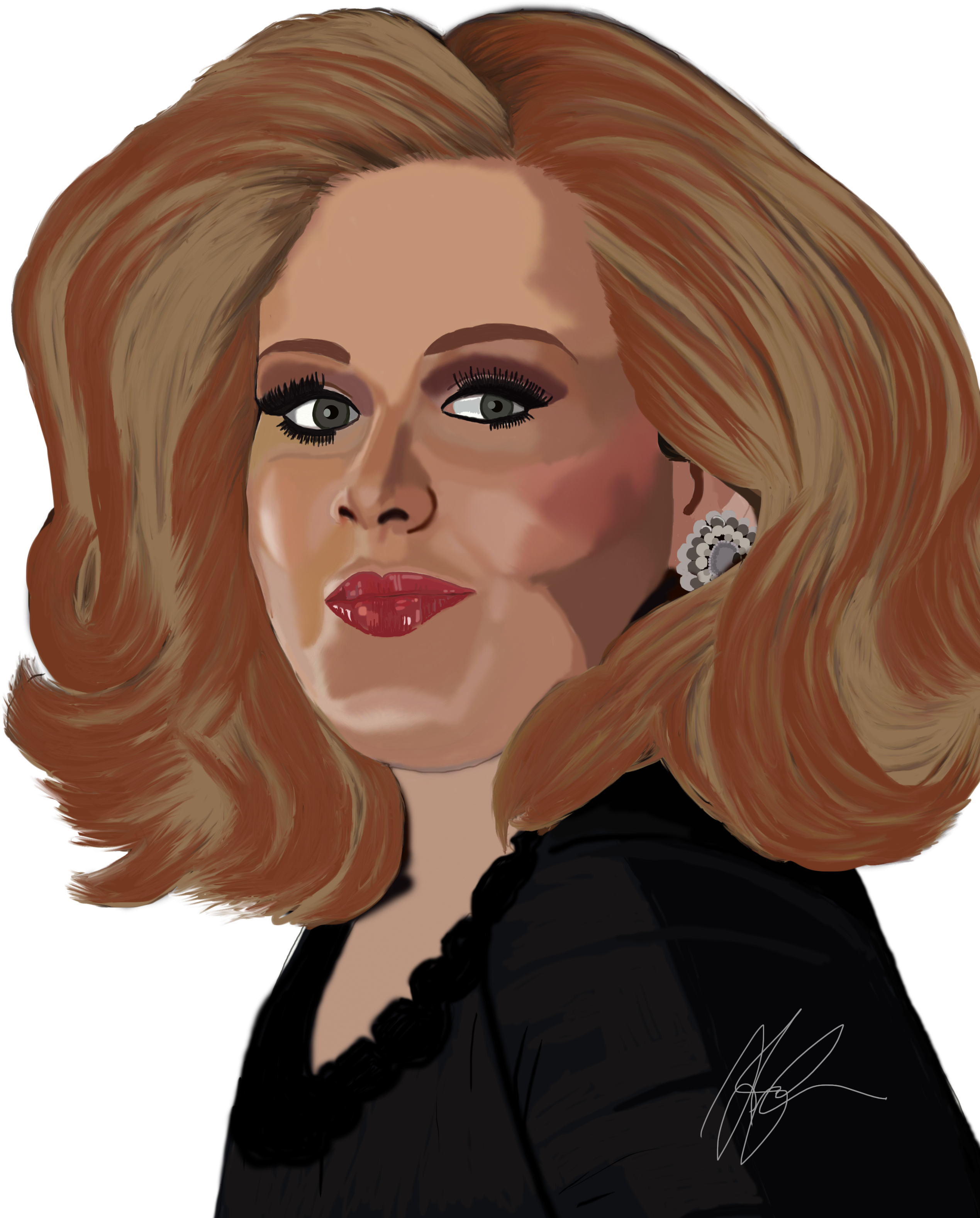 Sing Drawing Adele Image Download - Adele (2555x3253), Png Download
