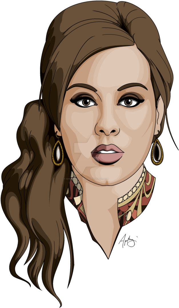 Drawing Portraits Adele Portrait - Adele Cartoon Face (718x1113), Png Download