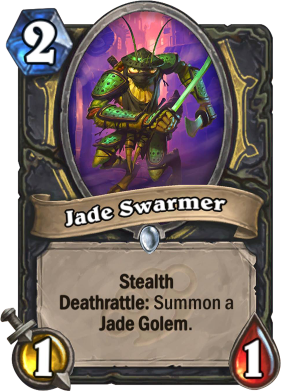 Jade Swarmer Card - Pogo Hopper Hearthstone (567x811), Png Download