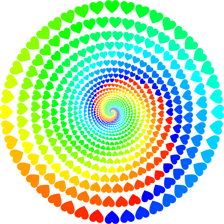 Spectrum Hearts Vortex - Abstract Motif (780x780), Png Download