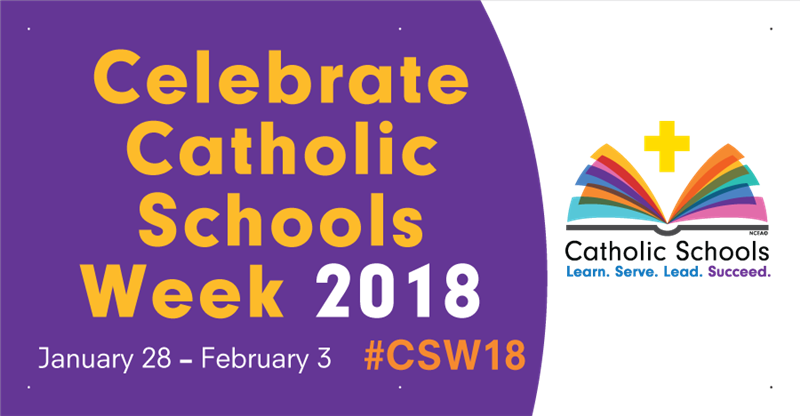 Catholic Schools Week - National Catholic Schools Week 2018 (800x416), Png Download