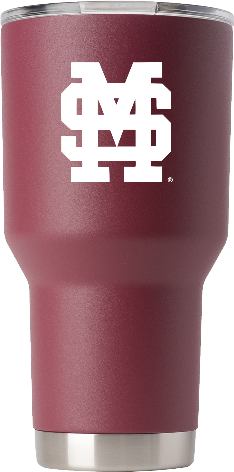 Mississippi State 30 Oz Maroon Stacked Ms Tumbler - Plastic (1805x1805), Png Download