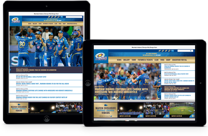 Mumbai Indians Website Re-design For Cricket's Indian - Online Advertising (670x467), Png Download