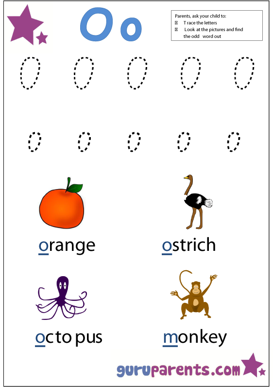 Letter O Worksheet - Challenge Supporting Kids With Cancer (595x842), Png Download