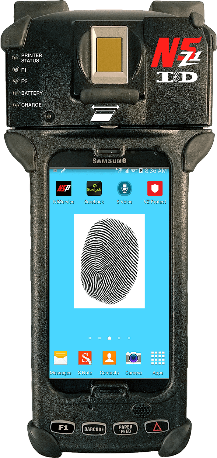 N5 Series N5z1 Id Biometric Rugged Computer With Fingerprint - Gadget (713x1500), Png Download