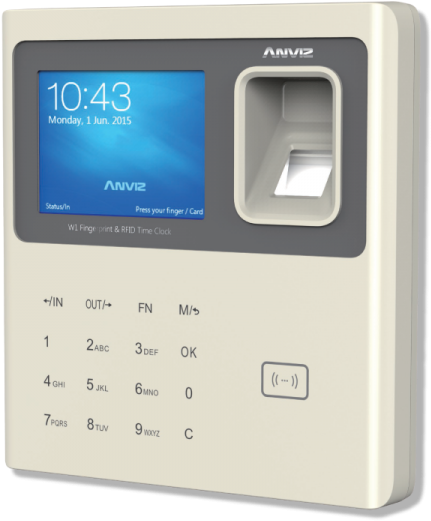 Color Screen Fingerprint & Rfid Time Attendance Price - Anviz W1 (600x600), Png Download
