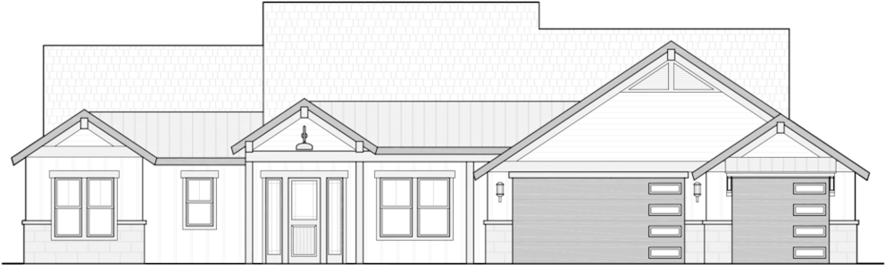 999 Farmhouserd-front - House (1000x408), Png Download