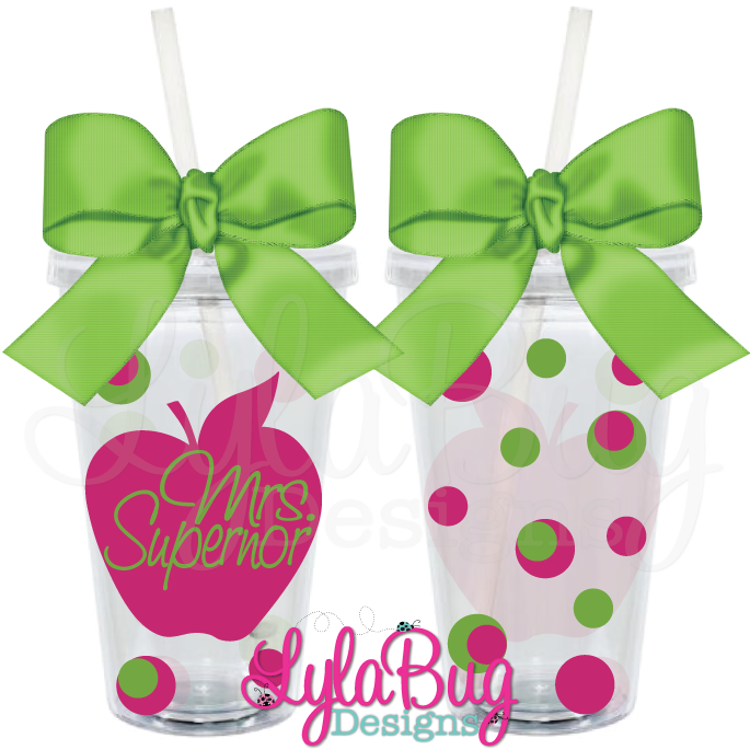 Teacher Polka Dot Apple Tumbler - Buy My Nurse Preceptor (900x900), Png Download