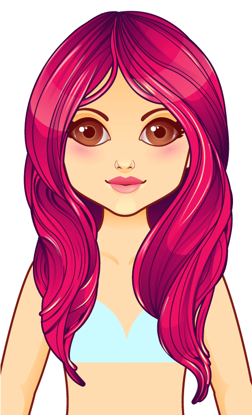 Download Pink Hair Clipart Cute Clothes - Cartoon | Transparent PNG ...