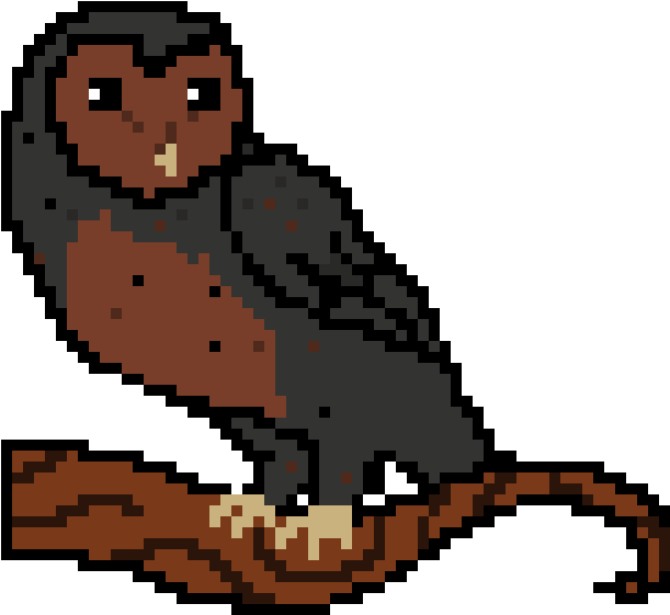 Barn Owl - Barn Owl Pixel Art (620x570), Png Download