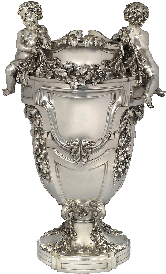 Louis Xvi Style Monumental Silver Vase - Antique (542x897), Png Download