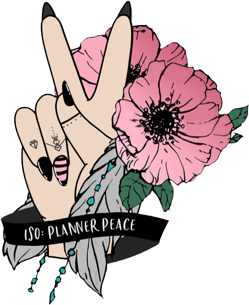 Peace Foxy Fix, Peace Fingers, Printable Planner, Planner - Rose (533x619), Png Download