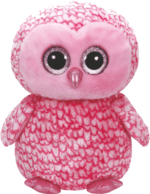 Pinky The Pink Barn Owl - Beanie Boo Pinky Large (650x748), Png Download