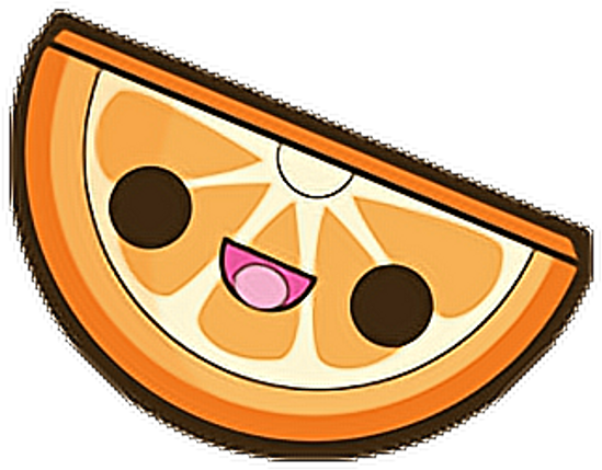 Naranja Orange Kawaii Cute Sweet Tierno Adorable Dulce - Cute Faced Food (1024x1024), Png Download