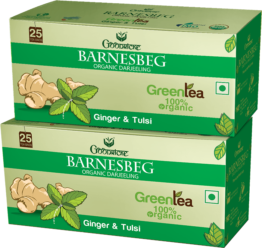 Buy Barnesbeg Ginger & Tulsi Green Tea - Box (1000x1000), Png Download