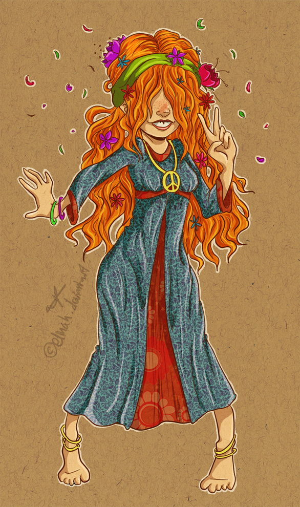 Flower Power By Vieveila Peace Fingers, Hippie Peace, - Illustration (586x990), Png Download