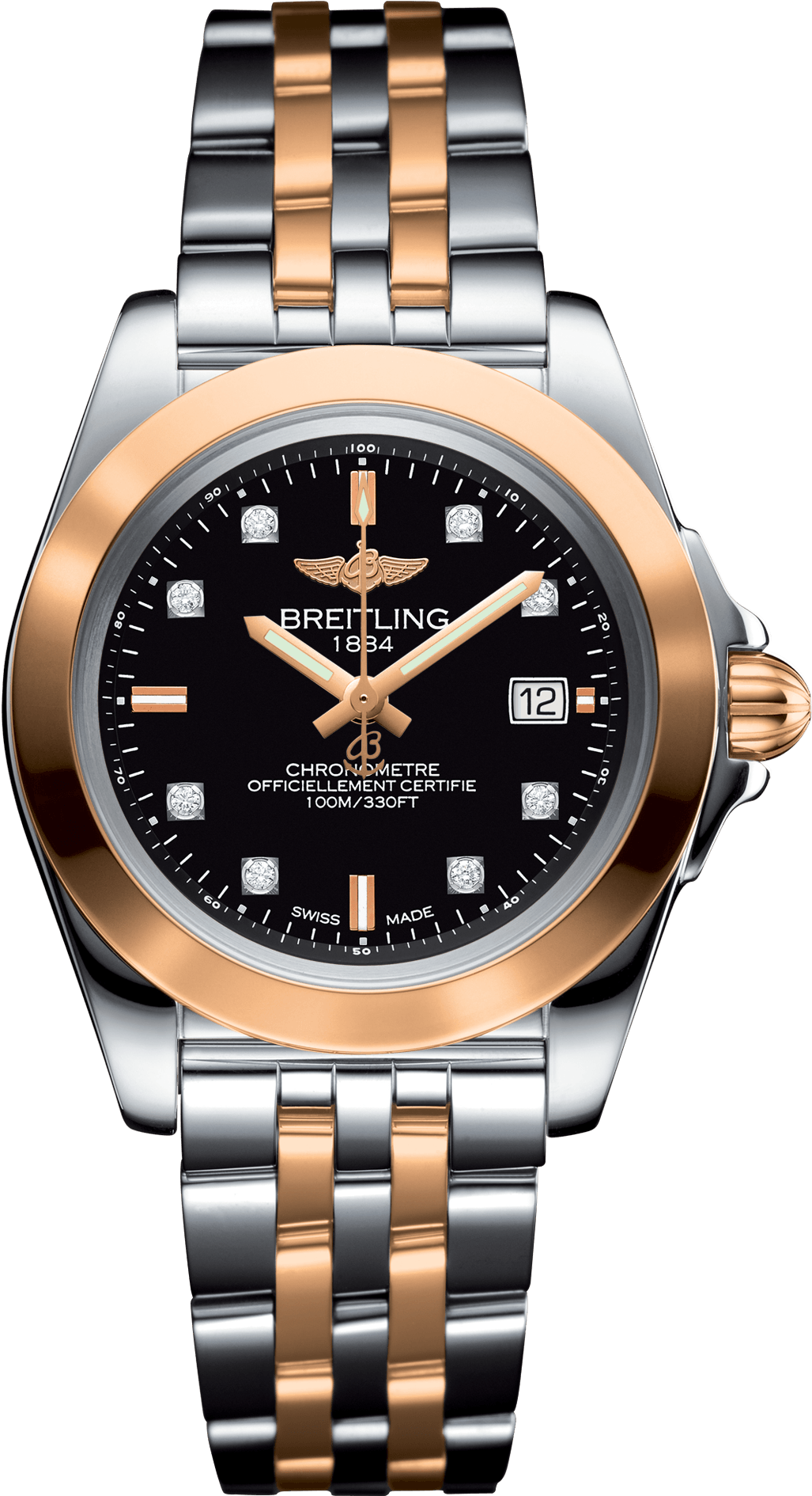 Galactic 32 Sleek Edition Steel & Rose Gold - Breitling Galactic 32 Sleek Edition (1536x2048), Png Download