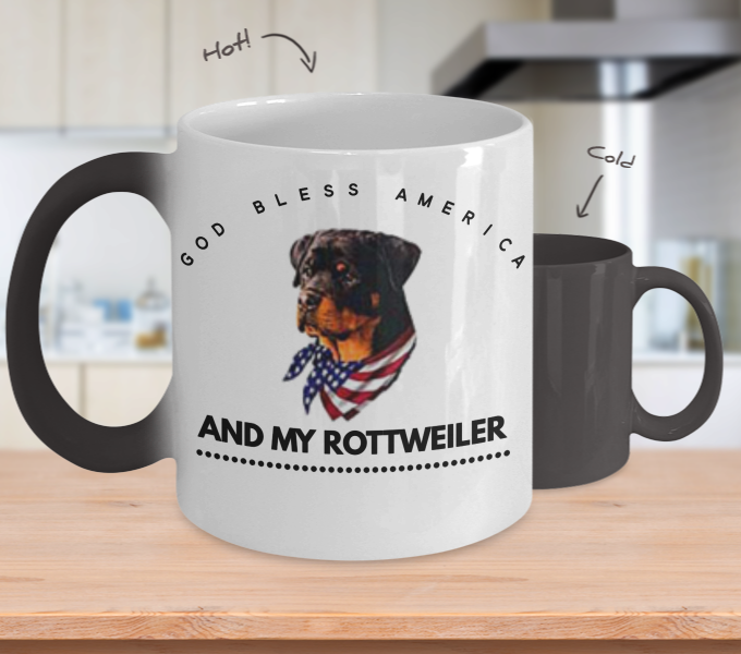 God Bless America And My Rottweiler Mug - Perfect Coffee Cup (680x600), Png Download