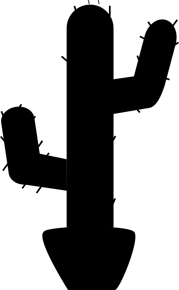 Png File Svg - Cactus Icon Png Black (608x980), Png Download